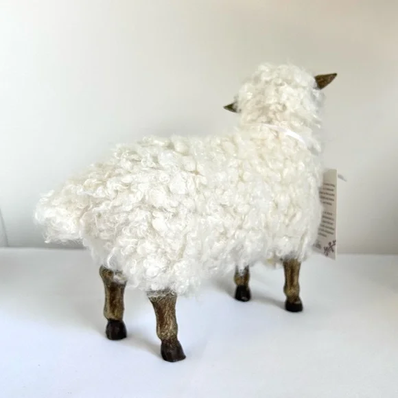 Charming White Sheep Figurine Farmhouse By Rachel Ashwell - Picture 5 of 10